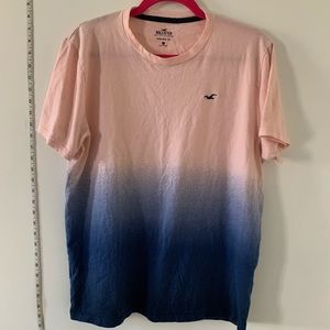 Hollister Pink and Blue Ombré T-shirt